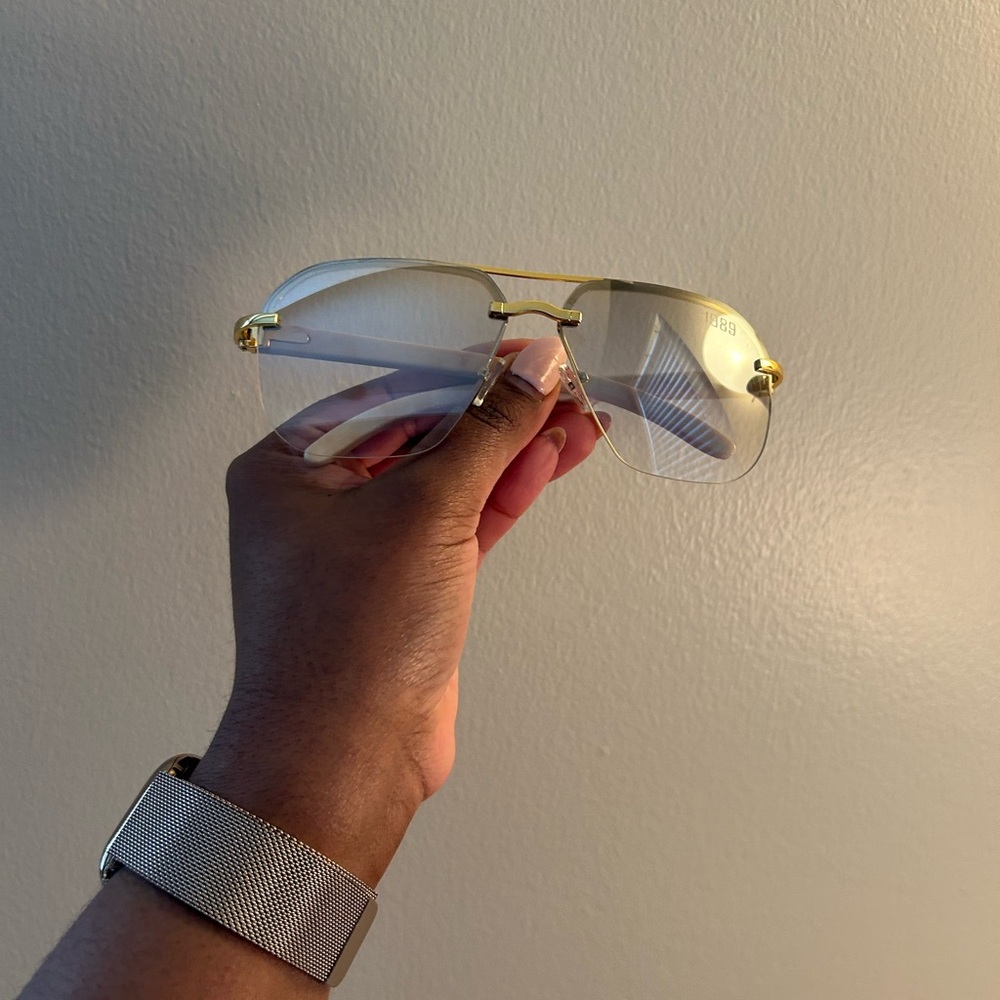 Gold Rimless Sunglasses